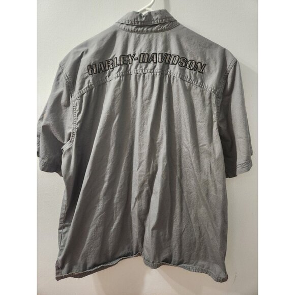 Harley Davidson Button Shirt XL Men Grey - Picture 7 of 12